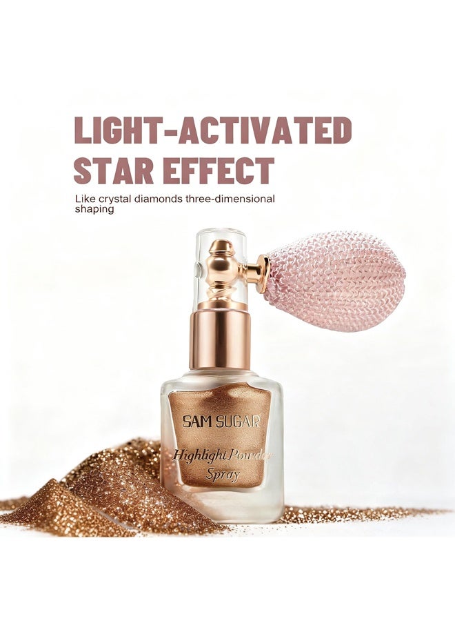 SAM SUGAR Highlight Powder Spray-Body Glitter Spray, Loose Laser Body Shimmer Powder Holographic Hair Spray Glitter Sparkle Highlighter Makeup Festival Rave Accessories for Clothes Hair Face Nail Art #03 - Image 5